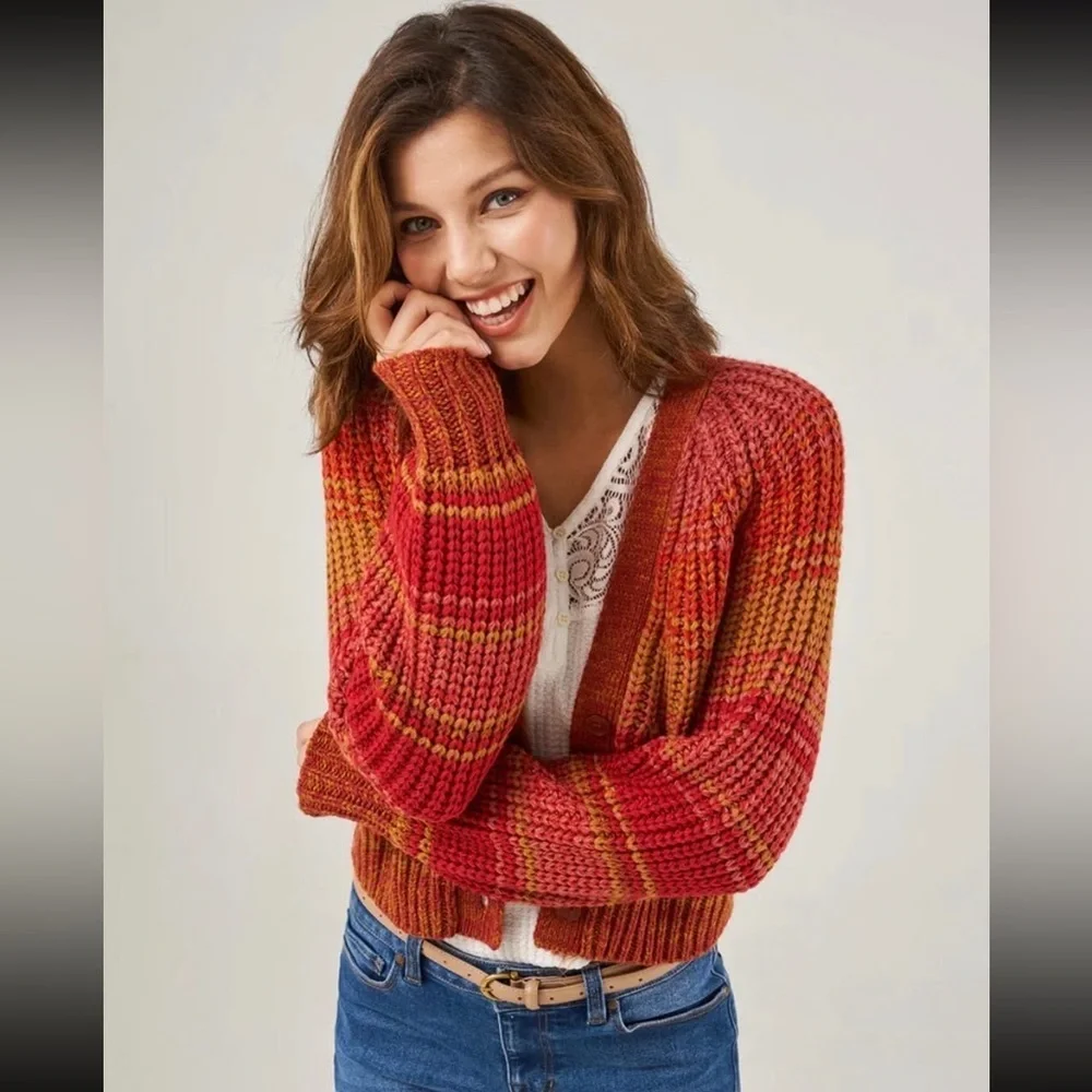 FRYE Ombré Button Down Fall Cardigan Medium
